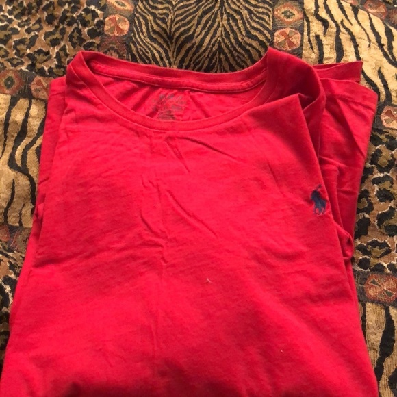 POLO by RALPH LAUREN XL Red long sleeve tee crew neck oversized  like new - Picture 8 of 8